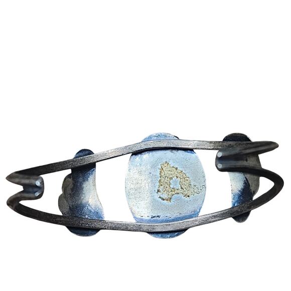 Zuni Jewelry Sterling Cuff Bracelet Coral Turquoise MOP 17g Native American 6" - Picture 3 of 16